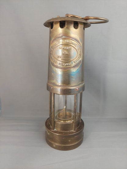 Vintage 1984 Norm Thompson Cambrian Miner's Lamp – E. Thomas & Williams Brass No. 134965