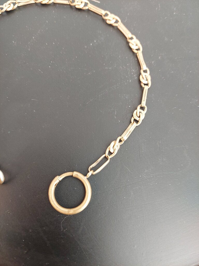 Antique GF 10kt Albert Watch Chain w. Dog Clip and Spring Ring