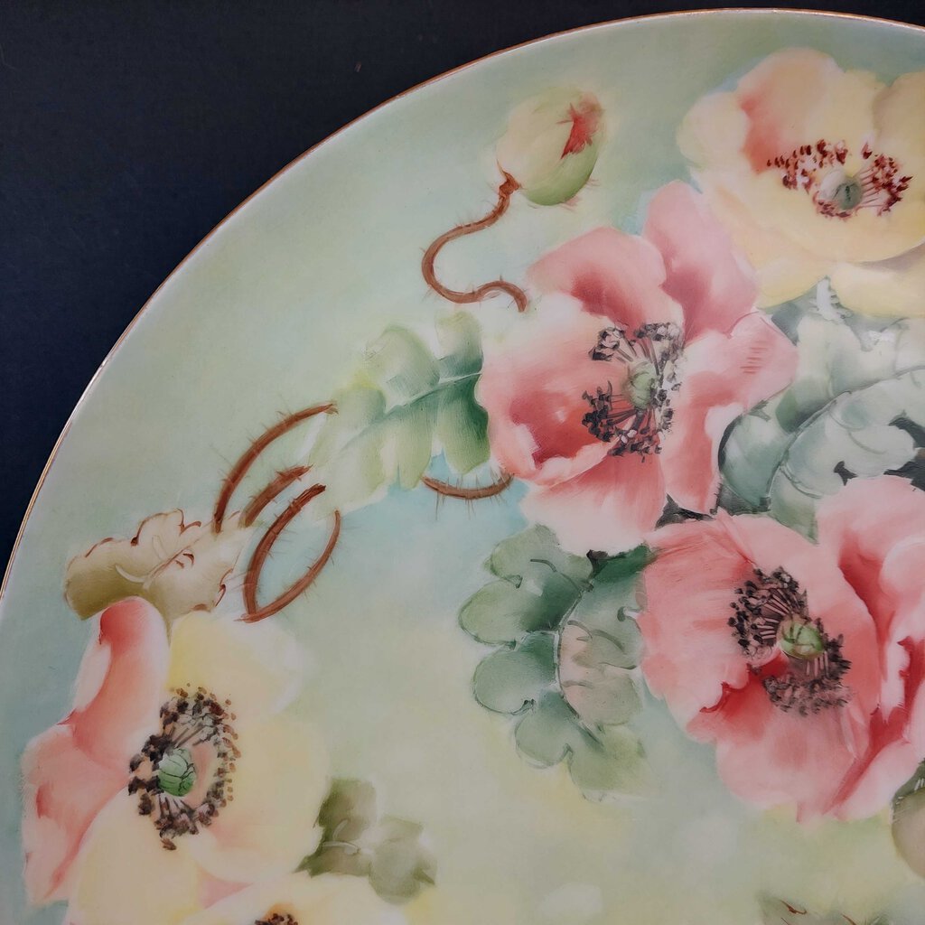 1907 Rosenthal Bavaria Cabinet Plate with Poppies Signed KE Feuchinger