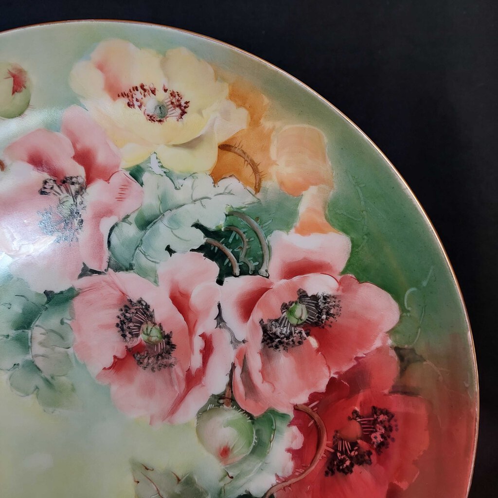 1907 Rosenthal Bavaria Cabinet Plate with Poppies Signed KE Feuchinger