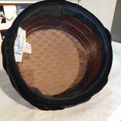 1960s Jackie O Style VELVET PILLBOX Hat 6 3/4 Inches - The URBANARY Home and Garden