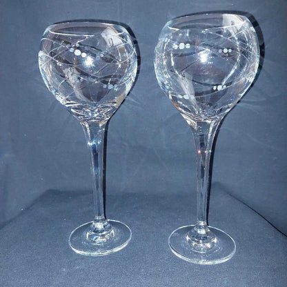 Two (2) ROYAL DOULTON Cut Crystal WINE GLASSES 4638859 Precious