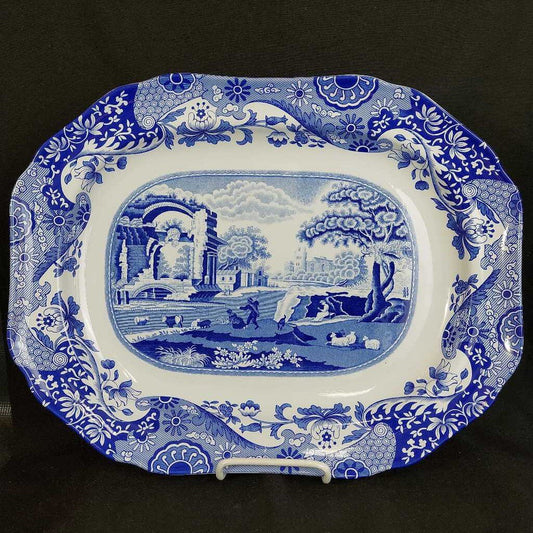 SPODE England BLUE ITALIAN 16 inch PLATTER As New Cond.