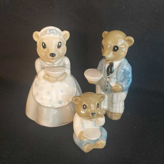 LARGE WADE Figurines Moma Bear, Poppa Bear, Baby Bear Nursery Rhyme Series