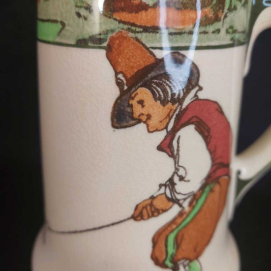 RARE 1929 Golfing Series Tankard "Supplied by Montague Bridgman Victoria BC" crazed - The URBANARY Home and Garden