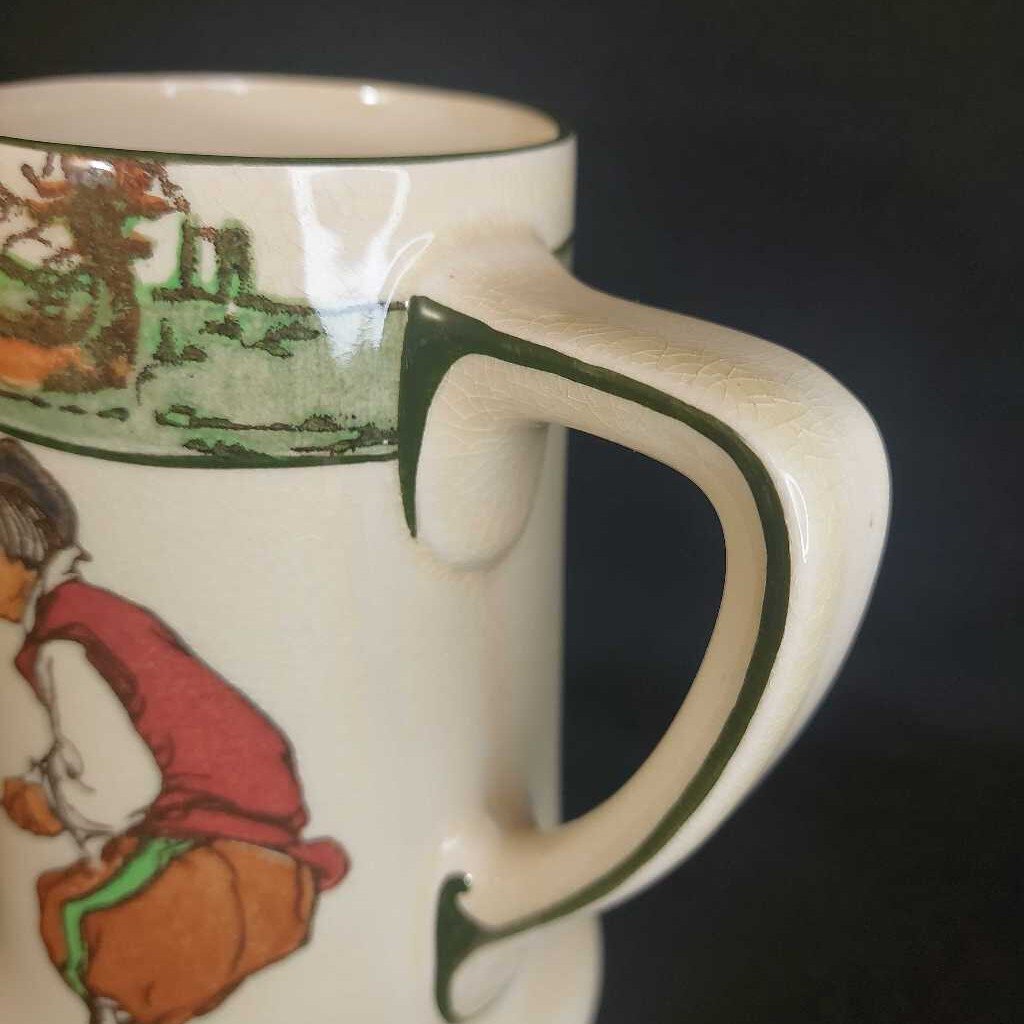 RARE 1929 Golfing Series Tankard "Supplied by Montague Bridgman Victoria BC" crazed - The URBANARY Home and Garden