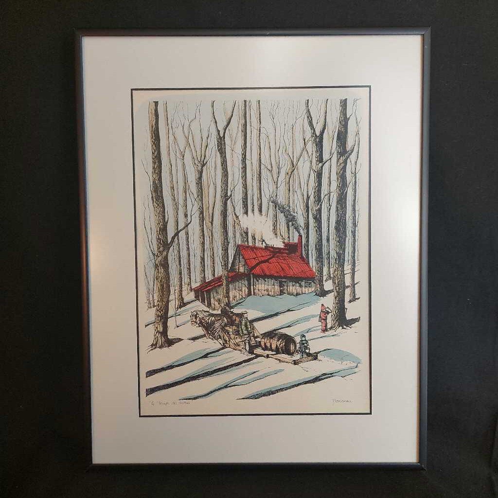 Signed Original Watercolour SUGAR TIME by J. ROUSSEAU