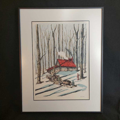 Signed Original Watercolour SUGAR TIME by J. ROUSSEAU