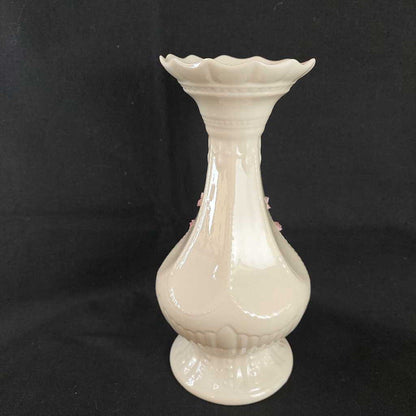 1996 Belleek Pottery Signed Leighann Applied Cherry Blossom Vase