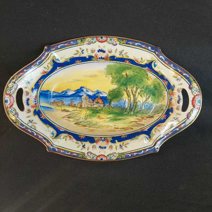 Rare 1920s Noritake Morimura Oval Hand Painted Bowl