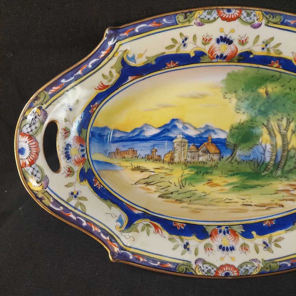 Rare 1920s Noritake Morimura Oval Hand Painted Bowl