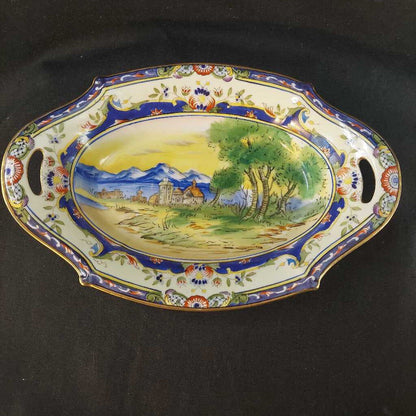 Rare 1920s Noritake Morimura Oval Hand Painted Bowl