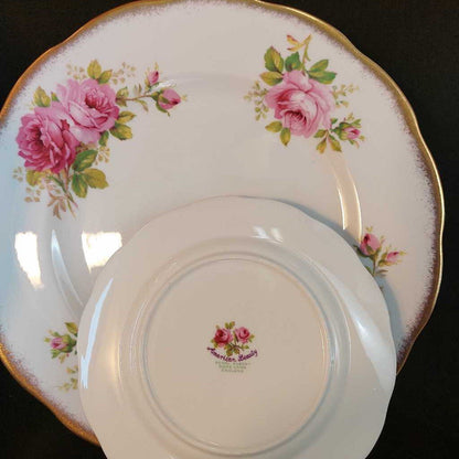 AMERICAN BEAUTY 1 Dinner and 1 Bread and Butter Plate by Royal Albert