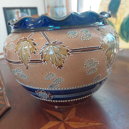 1902-1914 ROYAL DOULTON Lambeth Jardineire (Planter) Signed PP Helena Pennett
