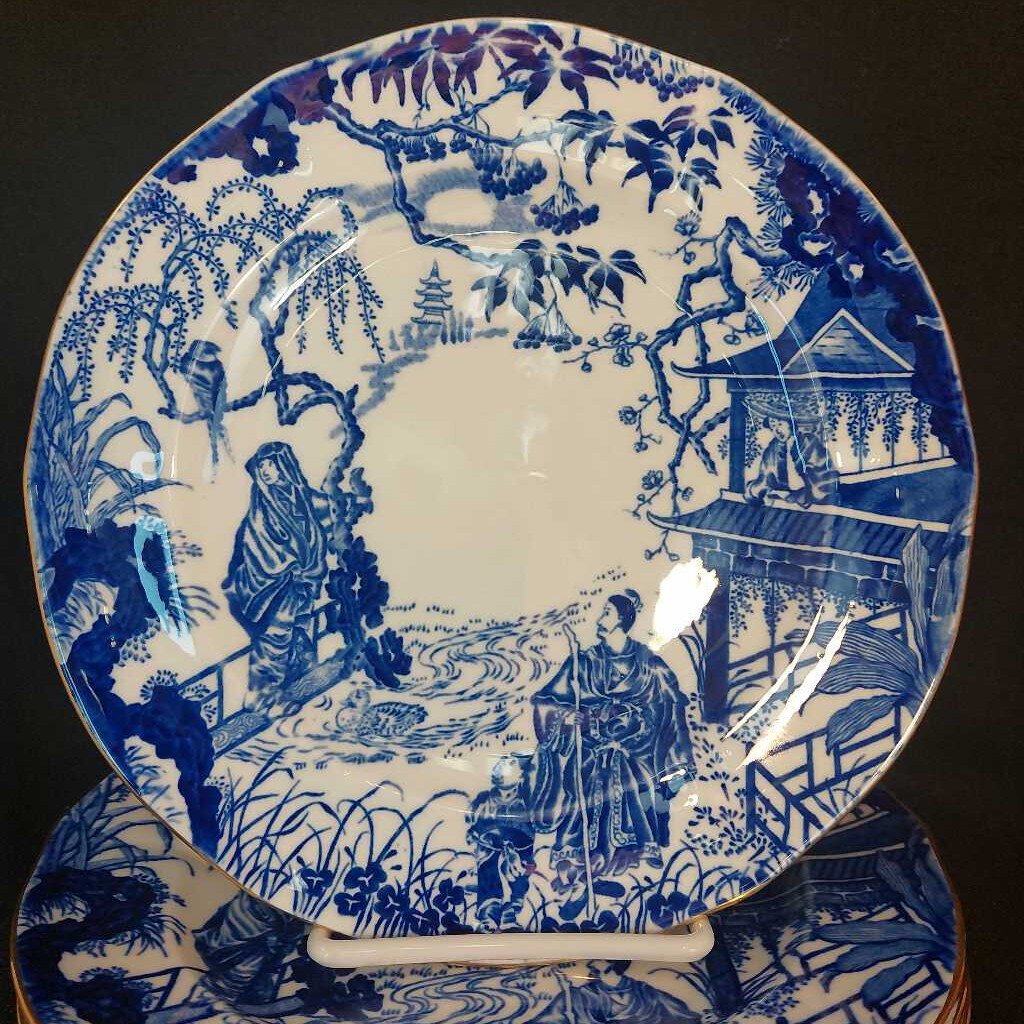 1917-27 Blue MIKADO LUNCH PLATE 9 Inch by Royal Crown Derby