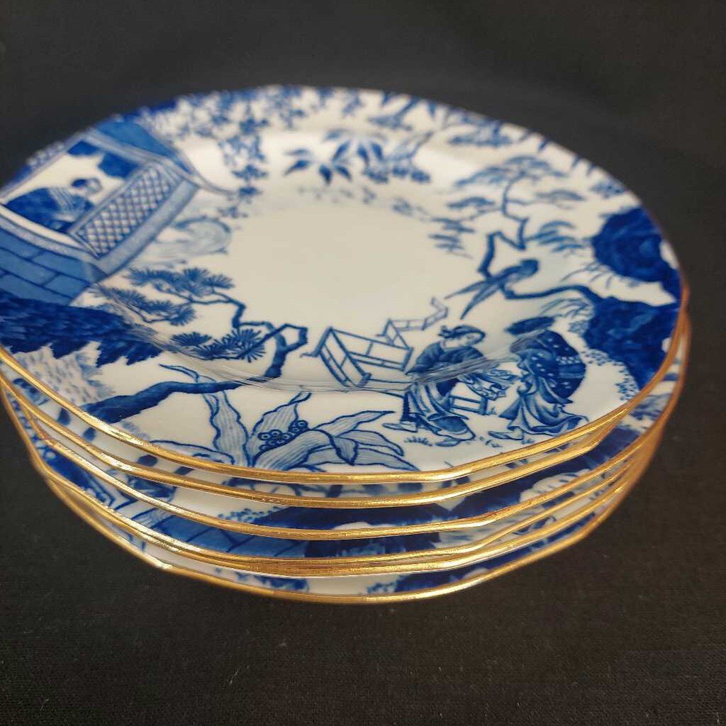 Single RARE Blue Mikado BREAD & BUTTER Side Plate 6 Inch by Royal Crown Derby