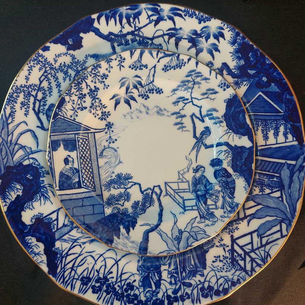 Single RARE Blue Mikado BREAD & BUTTER Side Plate 6 Inch by Royal Crown Derby