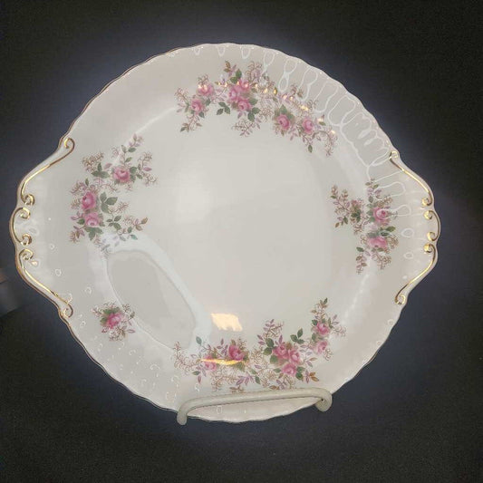 LAVENDER ROSE Cake Plate 9 inch Exc. Cond.