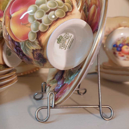 AYNSLEY Orchard Gold Scallop Rim Tea Cup and Saucer Set - The URBANARY Home and Garden