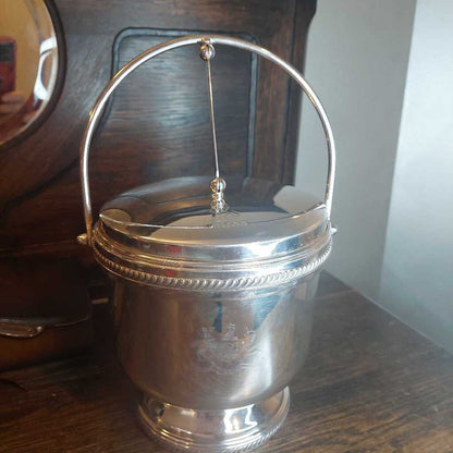 1950s National Silver Co. Silver On Copper ICE BUCKET w. Vacuum Glass Liner