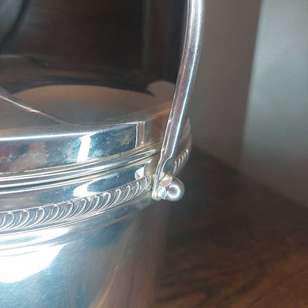 1950s National Silver Co. Silver On Copper ICE BUCKET w. Vacuum Glass Liner