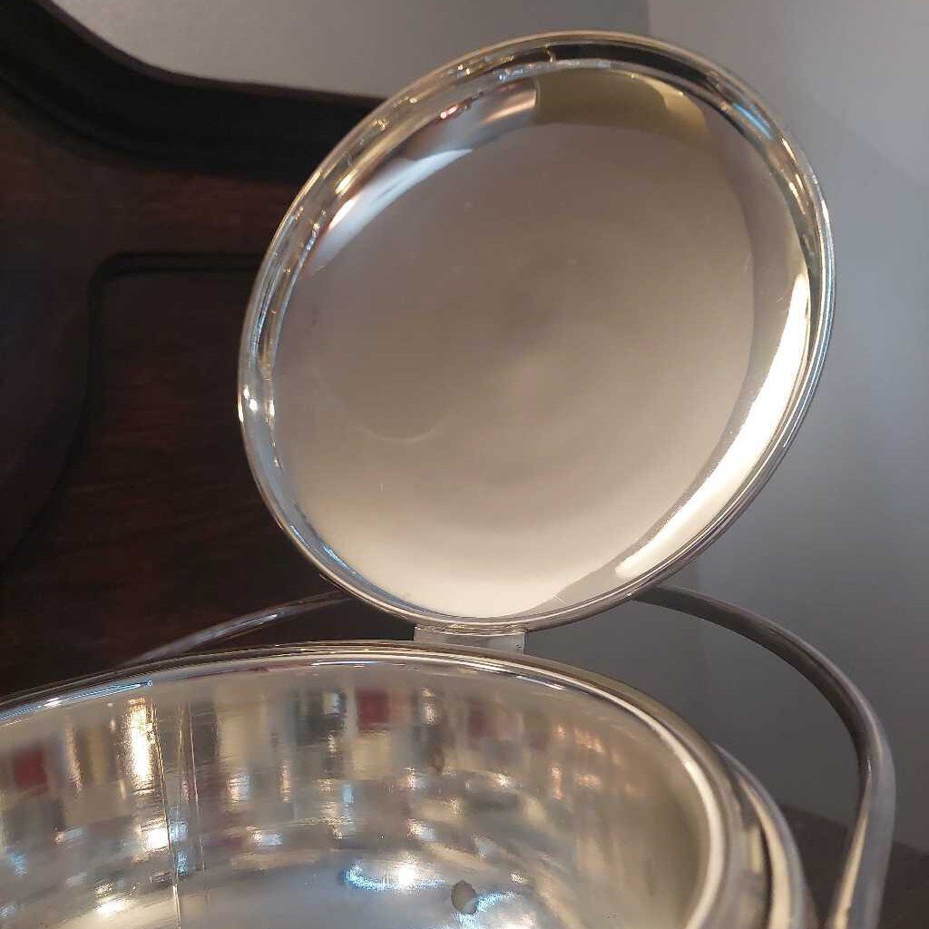 1950s National Silver Co. Silver On Copper ICE BUCKET w. Vacuum Glass Liner