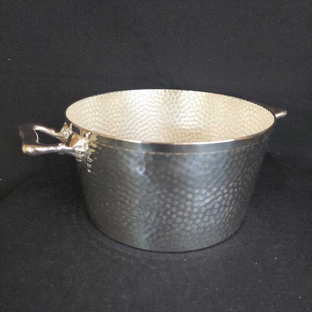 TABER & TIBBITS Hammered Silver Plated POT with Two Handles 207-66