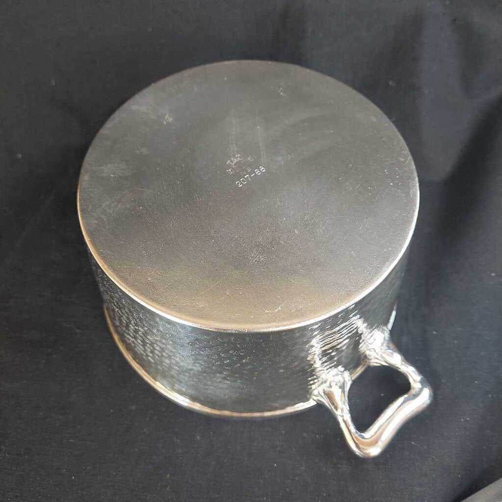 TABER & TIBBITS Hammered Silver Plated POT with Two Handles 207-66