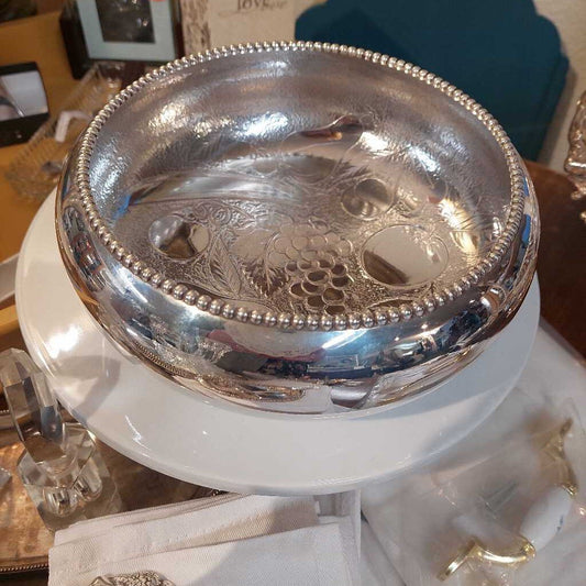James W. Tufts Quad Silver Plated Engraved Fruit or Salad Bowl 8-1/2 inch