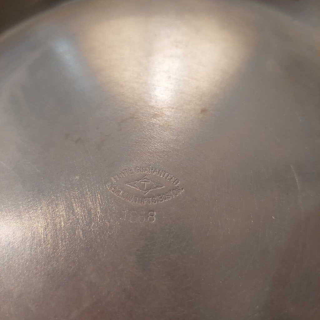 James W. Tufts Quad Silver Plated Engraved Fruit or Salad Bowl 8-1/2 inch