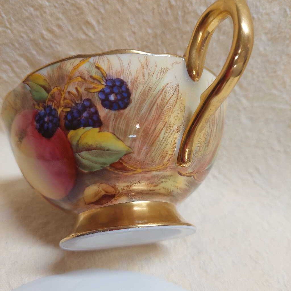 RARE Aynsley Orchard Gold Tea Cup and Matching Saucer